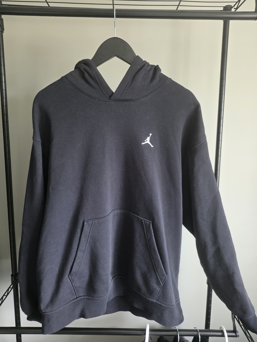 Jordan Black Pullover Hoodie with White Jumpman